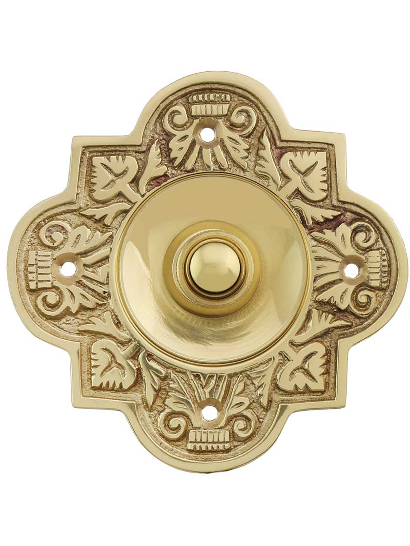Large Eastlake SolidBrass Doorbell Button House of Antique Hardware